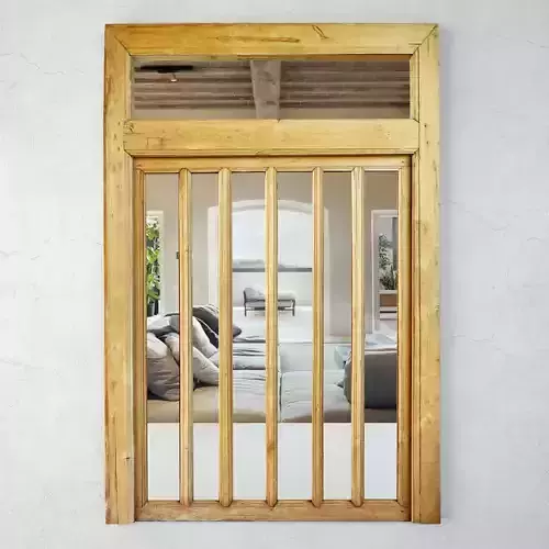 Antique Javanese Wall Panel Mirror 3D model