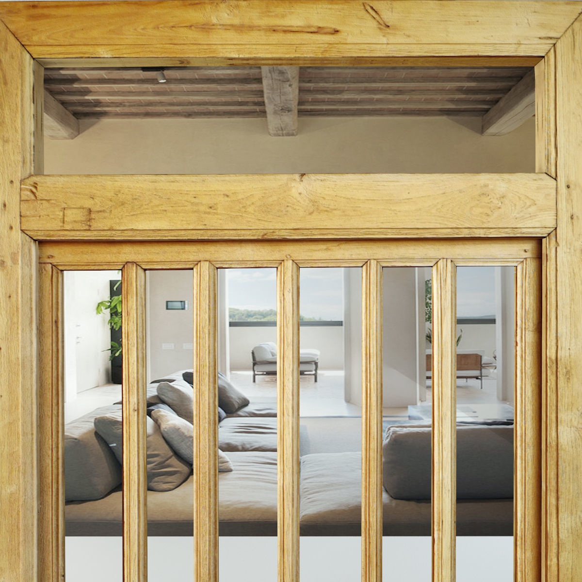 Antique Javanese Wall Panel Mirror 3D model_5