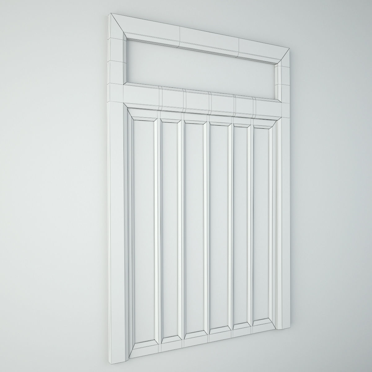 Antique Javanese Wall Panel Mirror 3D model_4