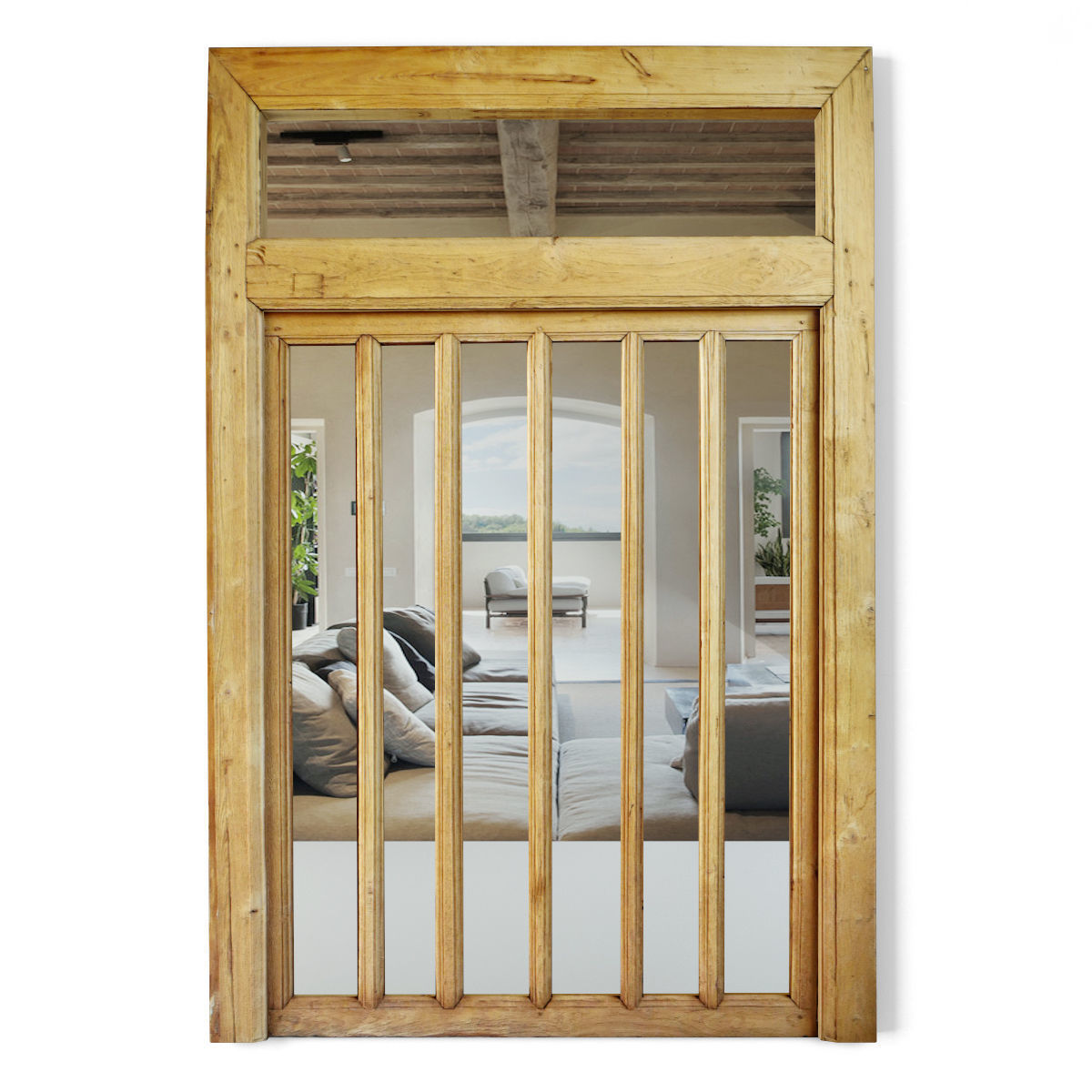 Antique Javanese Wall Panel Mirror 3D model_1