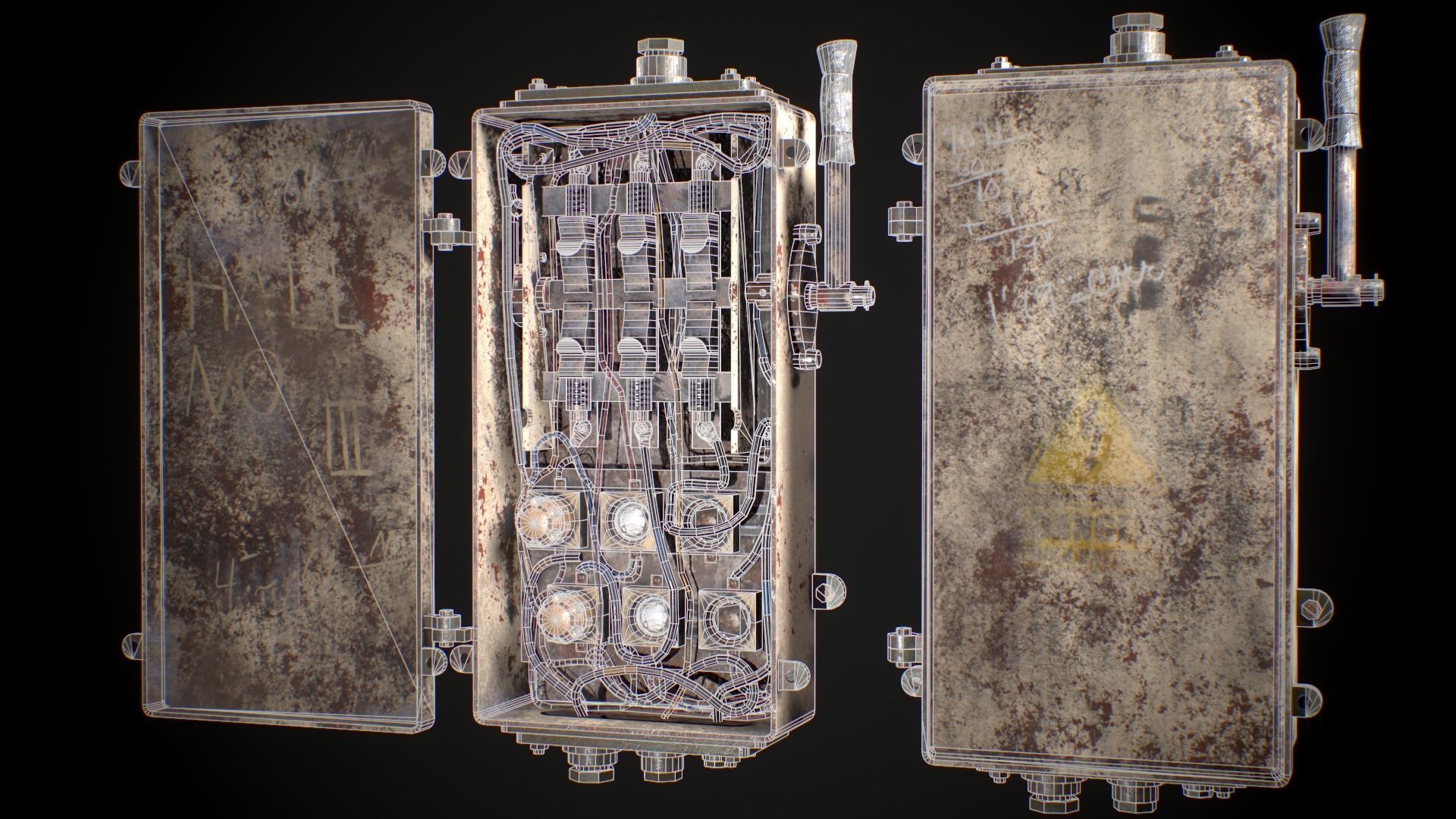 Industrial Fuse Box Low-poly 3D model_6