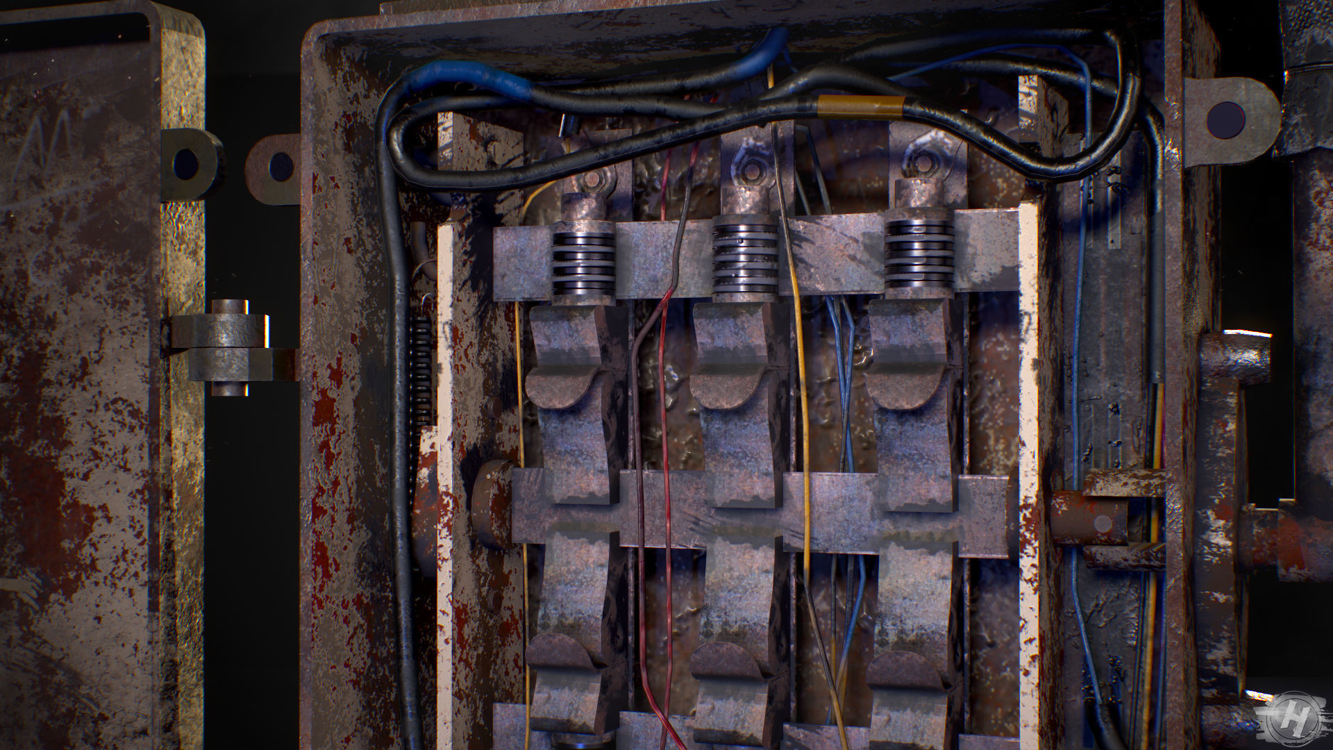 Industrial Fuse Box Low-poly 3D model_1