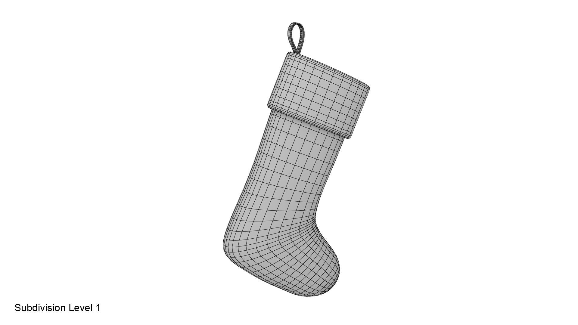 Christmas sock VrayFur 3D model_20