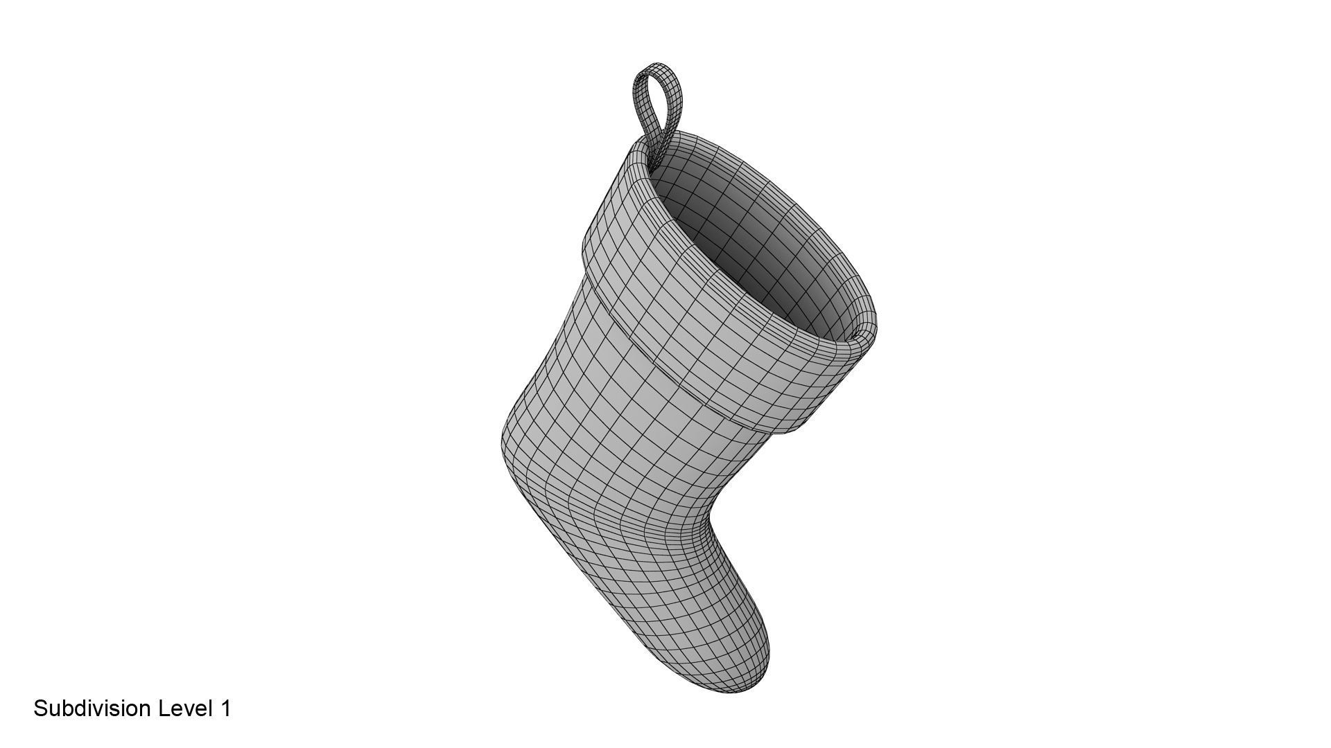 Christmas sock VrayFur 3D model_21