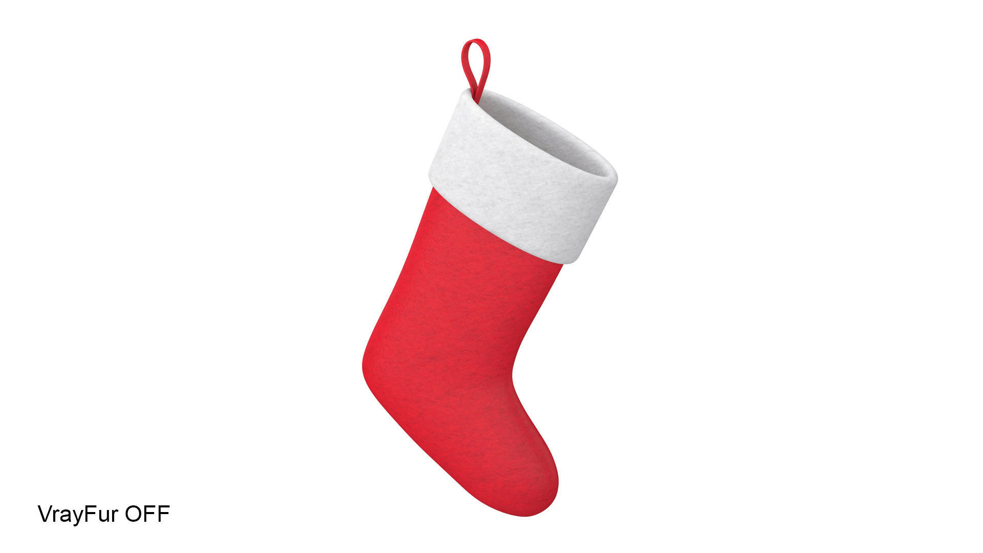Christmas sock VrayFur 3D model_3