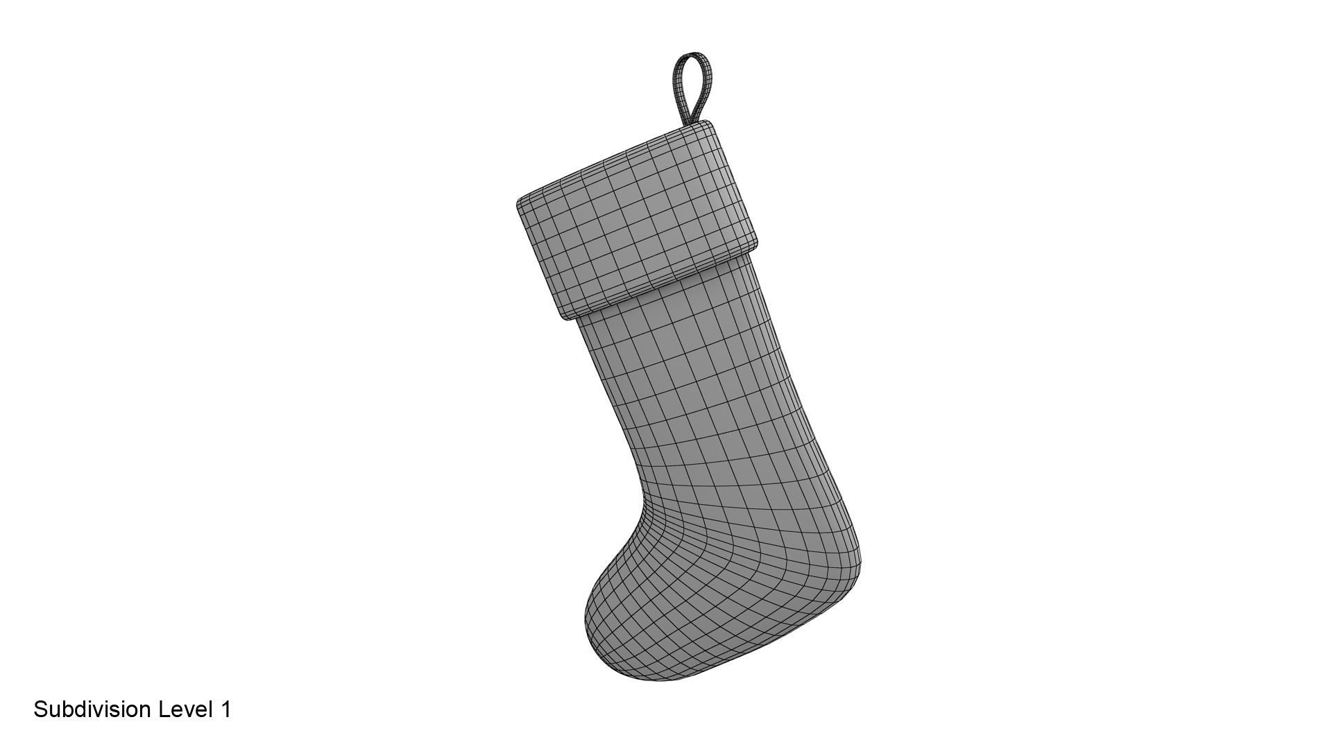 Christmas sock VrayFur 3D model_19