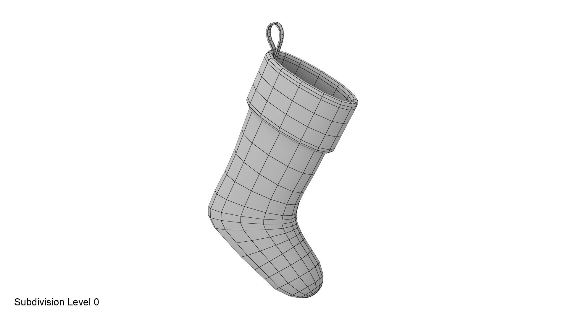 Christmas sock VrayFur 3D model_11