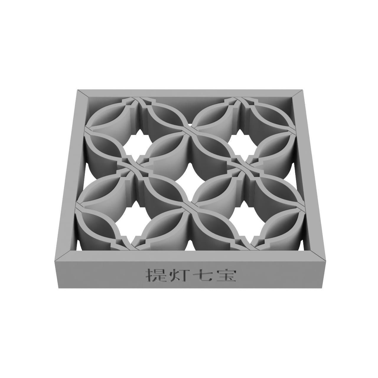 Chochinshippo wooden frame with intricate design 3D print model_2