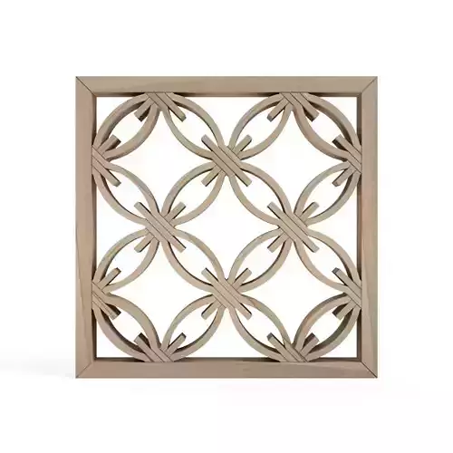 Shippokagero wooden wall panel with intricate design 3D print model