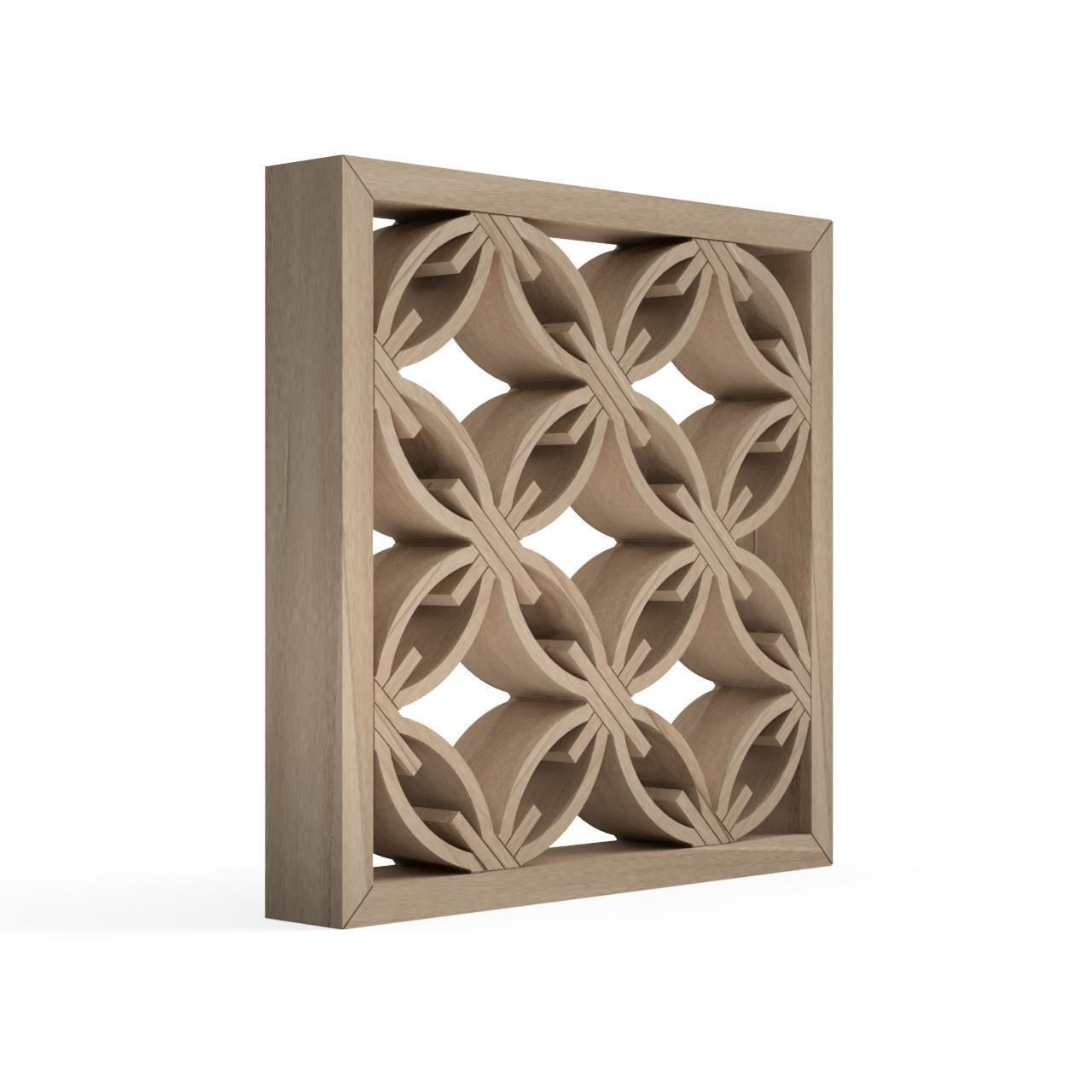 Shippokagero wooden wall panel with intricate design 3D print model_2