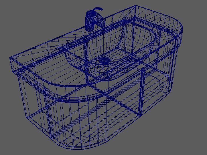 Wash Basin stand 3D model_4