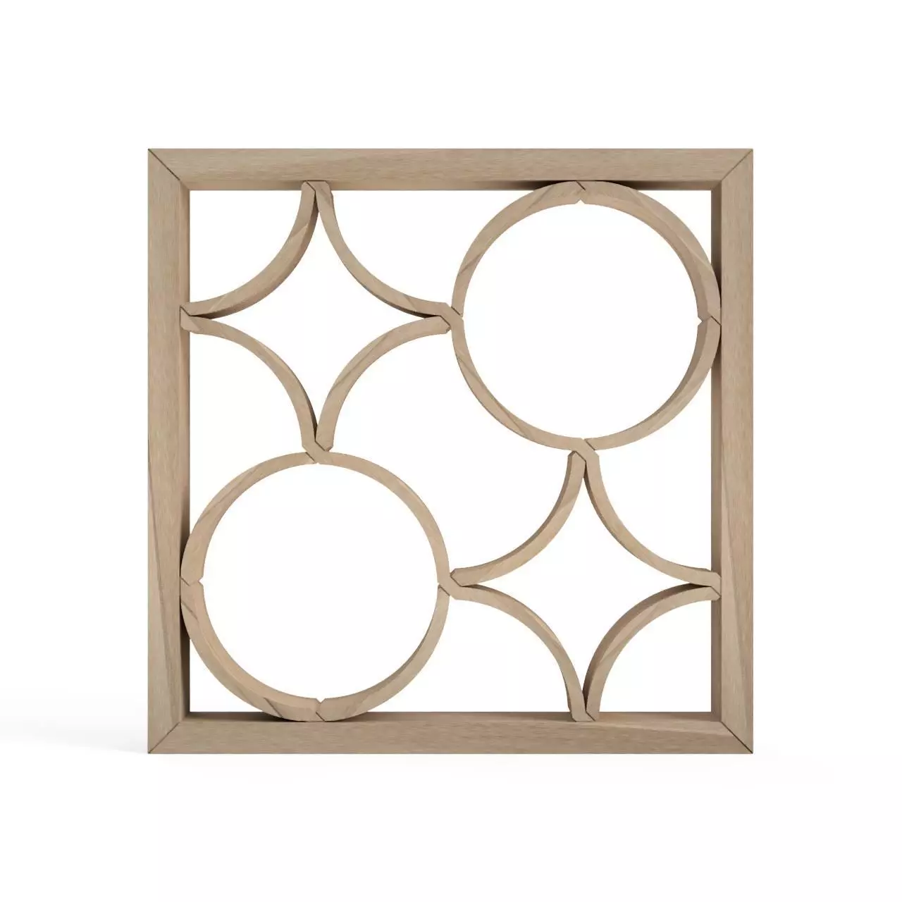 Bundowatsunagi wooden frame with three circles 3D print model