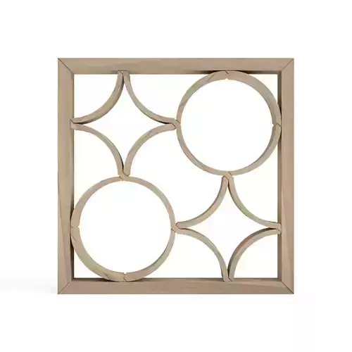 Bundowatsunagi wooden frame with three circles 3D print model