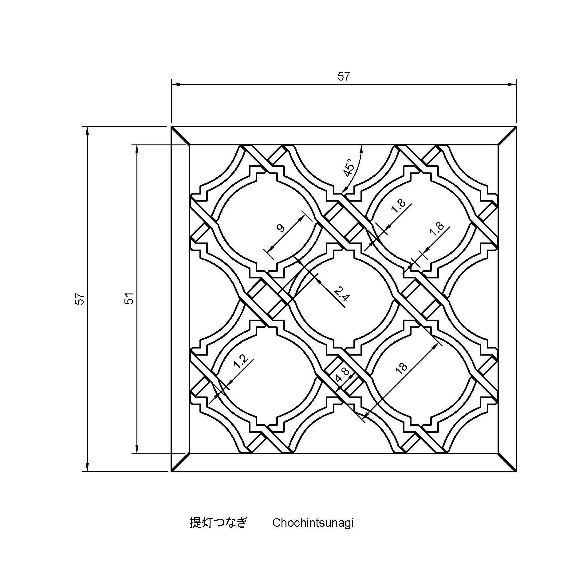 Chochintsunagi wooden frame with intricate design 3D print model_1