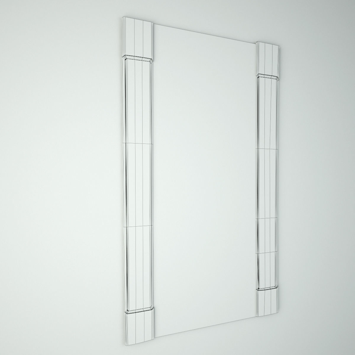 Old Carved Wood Moulding Mirror 3D model_4