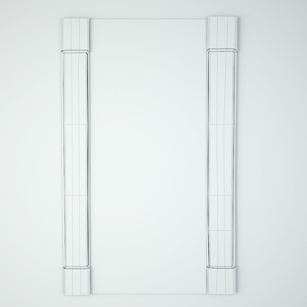 Old Carved Wood Moulding Mirror 3D model_2