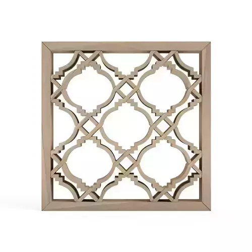 Kawarichochin wooden wall panel with ornate design 3D print model