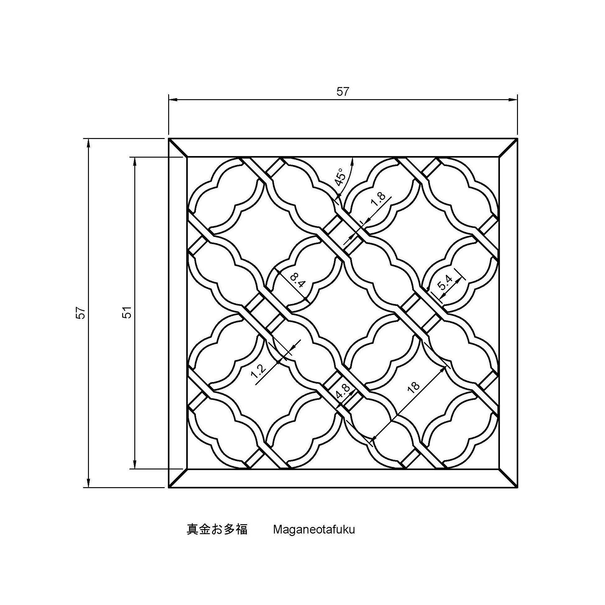 Maganeotafuku wooden frame with lattice design 3D print model_1