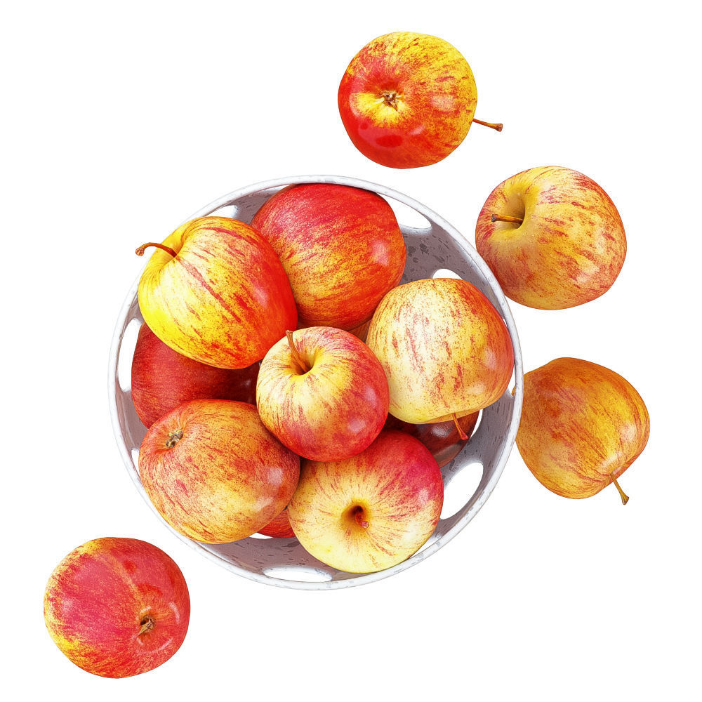 Red Apples in a Decorative Vase with Round Holes 3D model_4