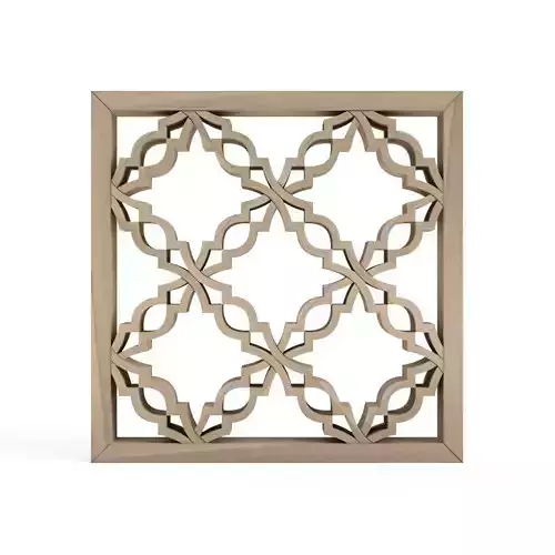 Yurishippo wooden wall panel with intricate design 3D print model
