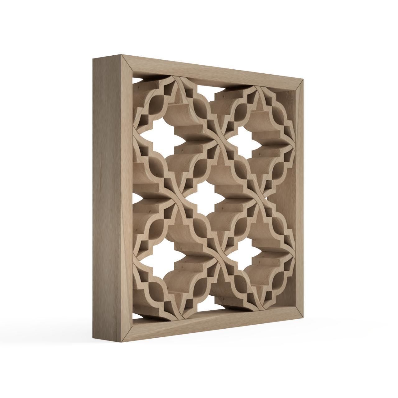 Yurishippo wooden wall panel with intricate design 3D print model_2