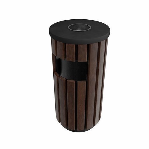 The metal trash can Low-poly 3D model