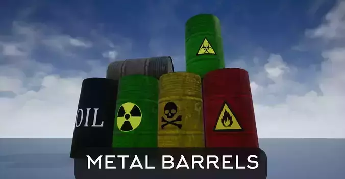 Lowpoly Metal Barrel