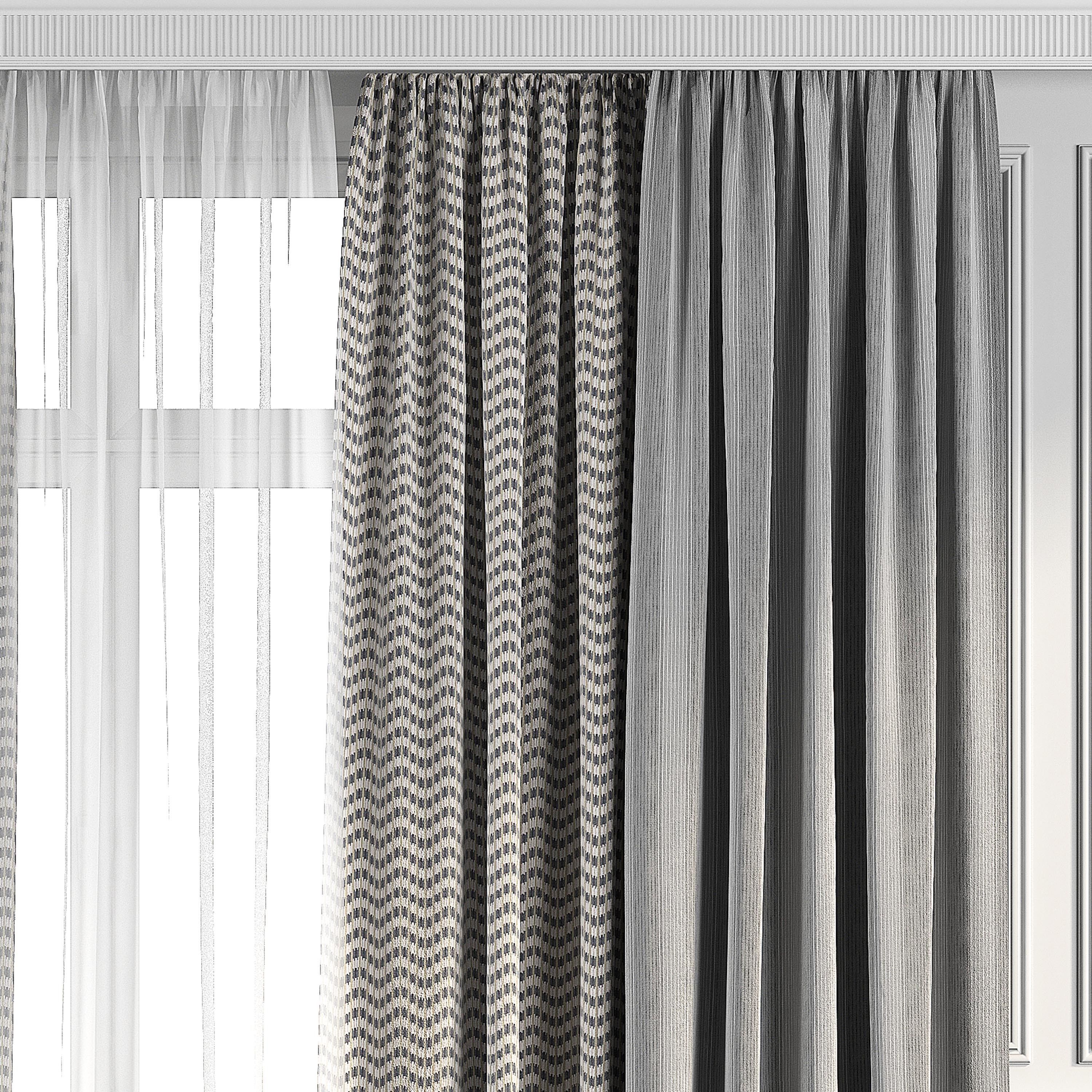 Curtain Set 93 3D model_1