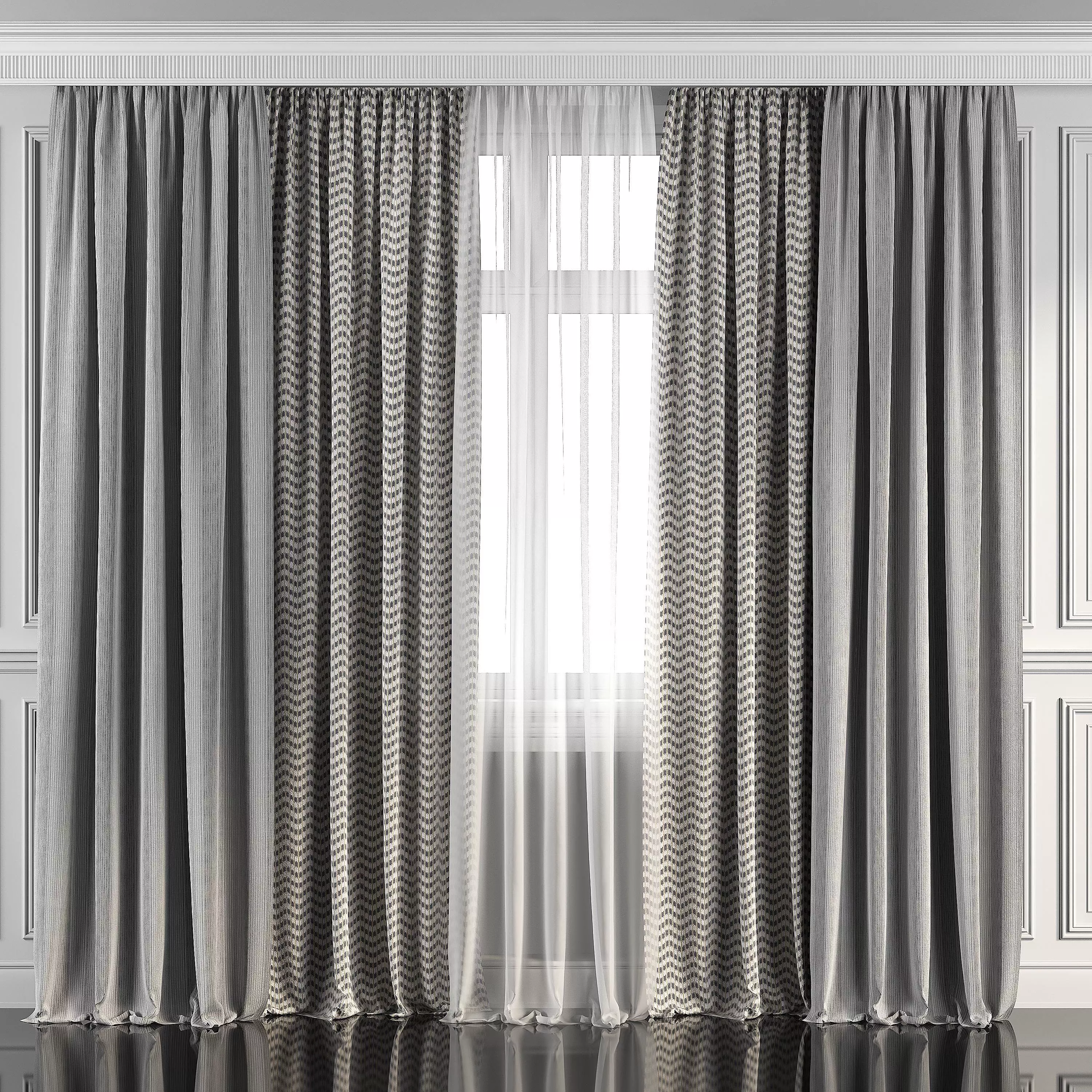 Curtain Set 93 3D model_0