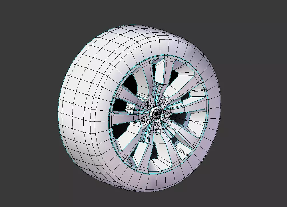 Modern Low Poly Wheel Free low-poly 3D model