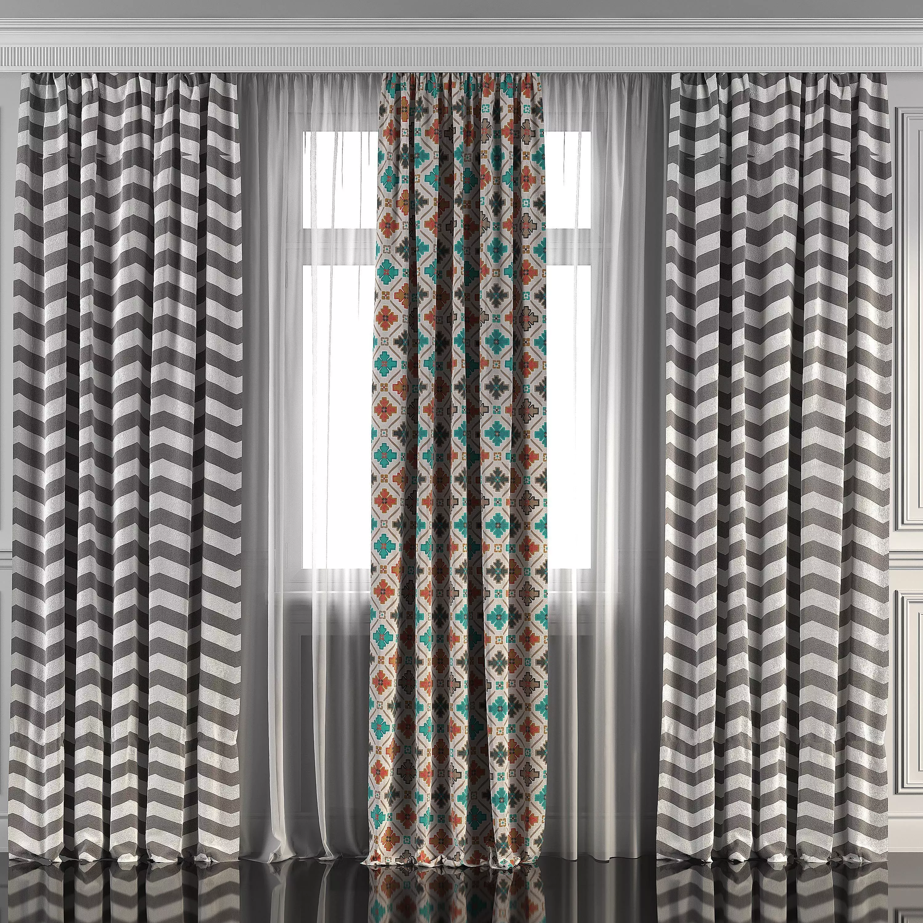 Curtain Set 95 3D model_0