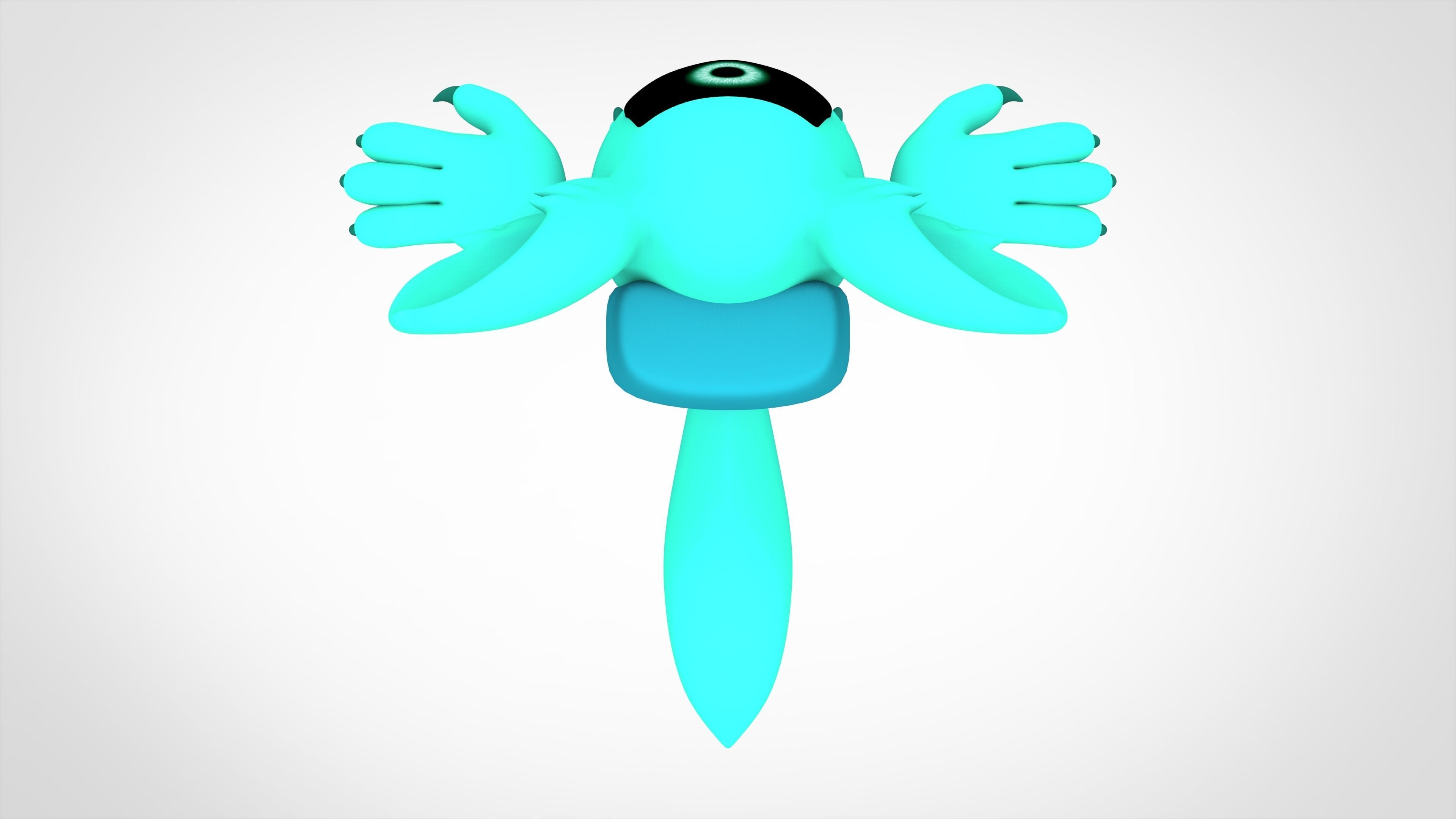 Among Us Cyan Werewolf Low-poly 3D model_4