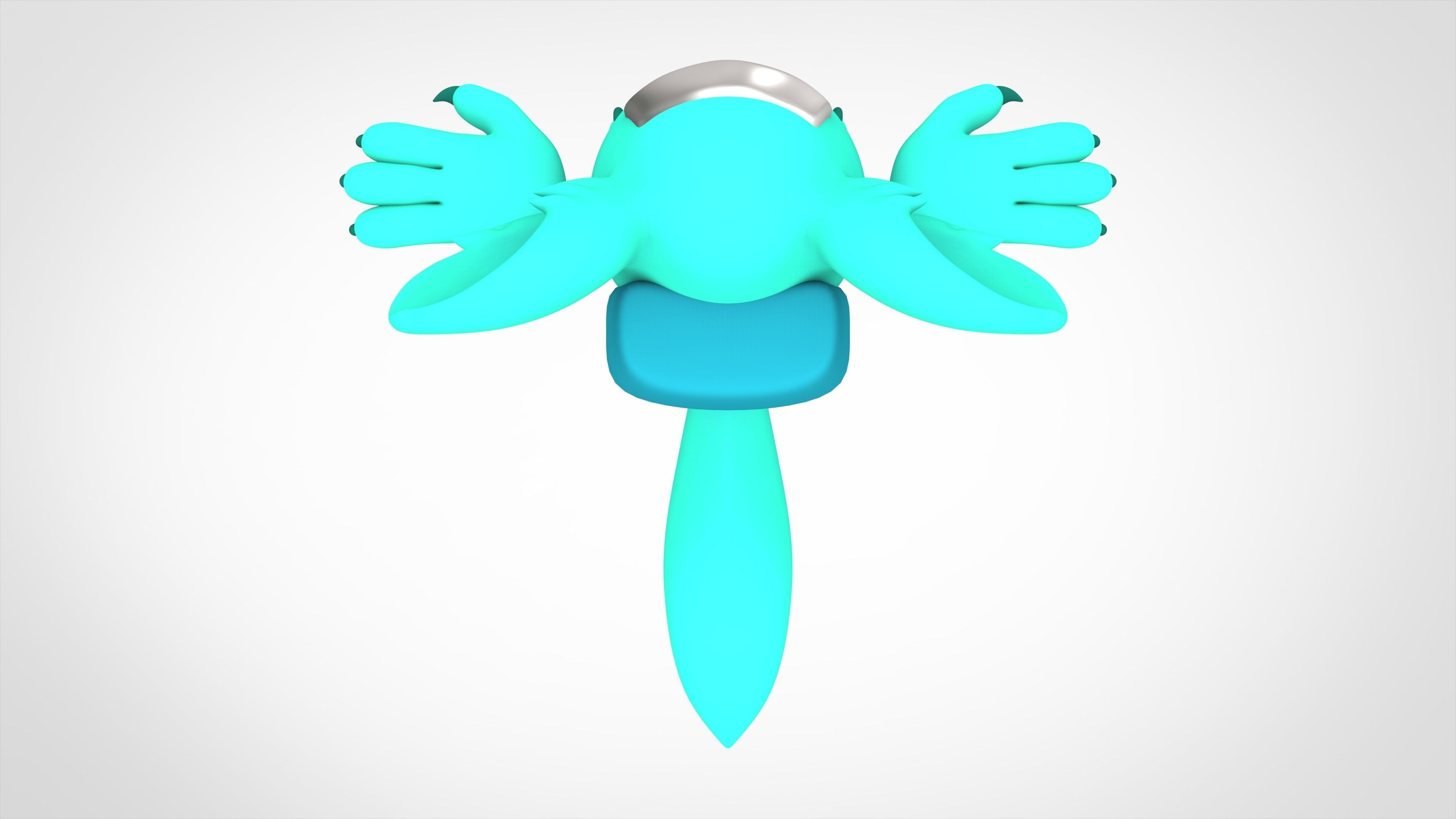 Among Us Cyan Werewolf Low-poly 3D model_9