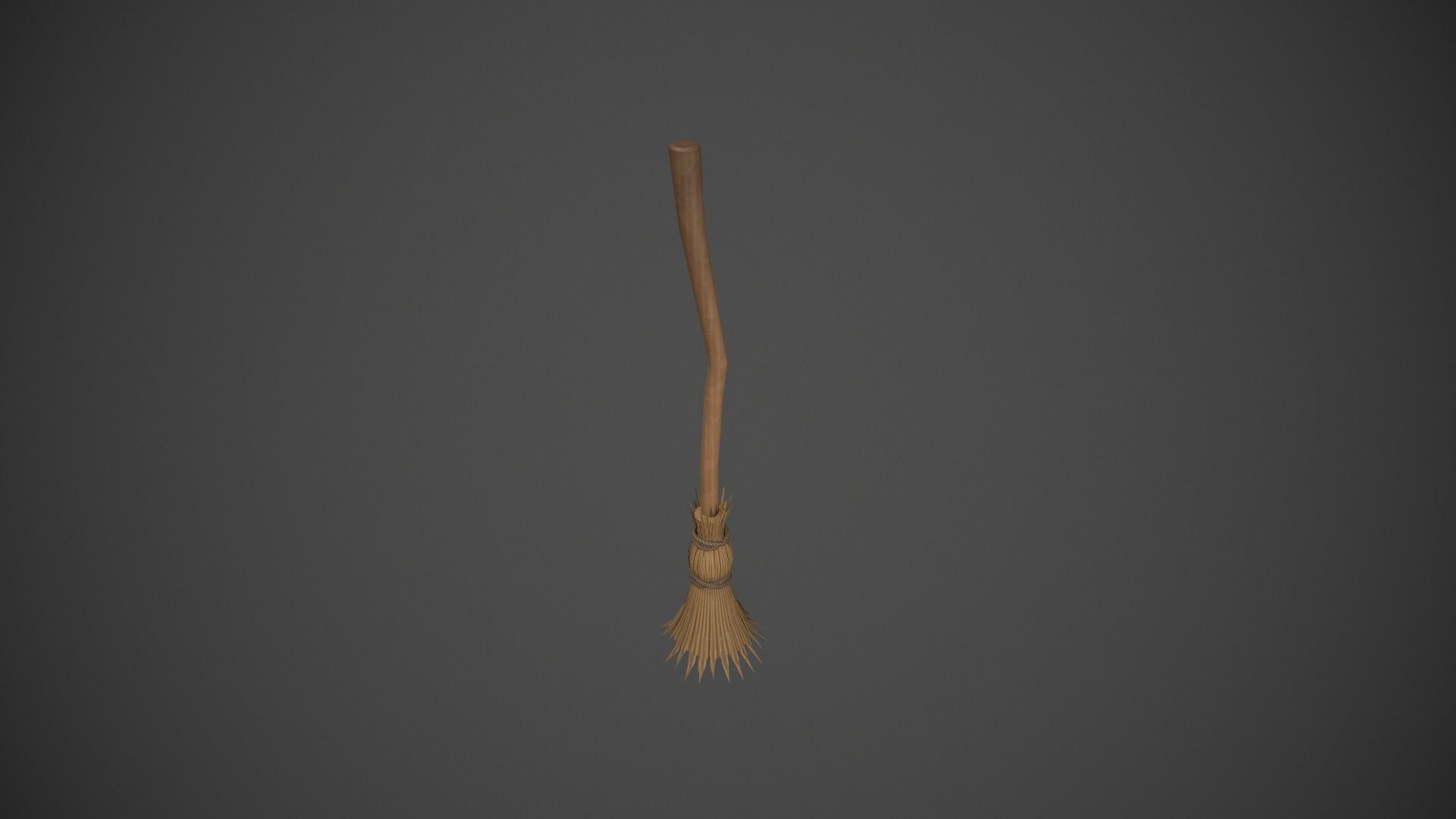 Light Brown Broom Stick - Witches Broom Low-poly 3D model_16