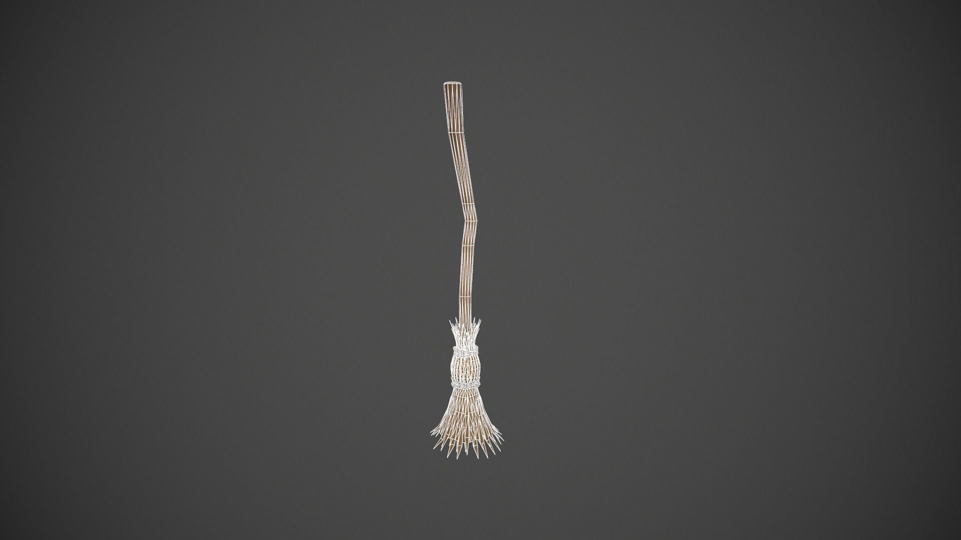 Light Brown Broom Stick - Witches Broom Low-poly 3D model_15