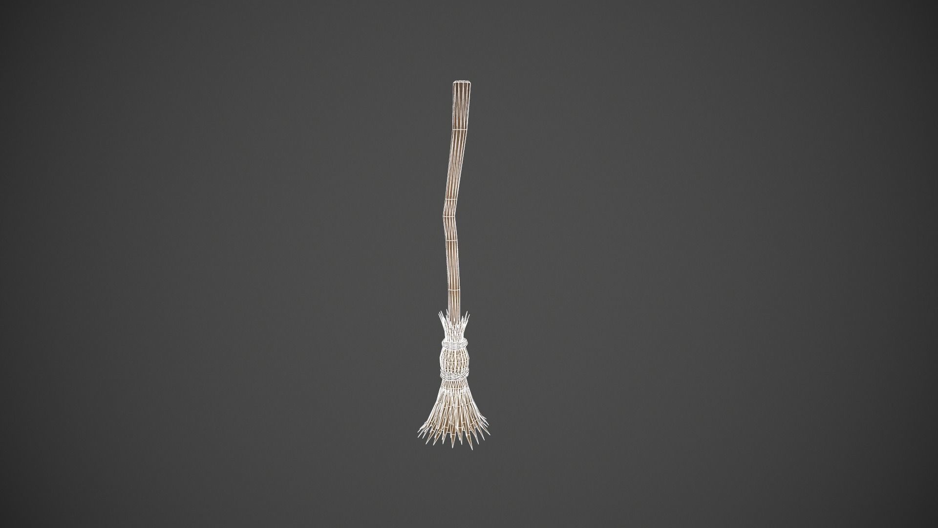 Light Brown Broom Stick - Witches Broom Low-poly 3D model_12