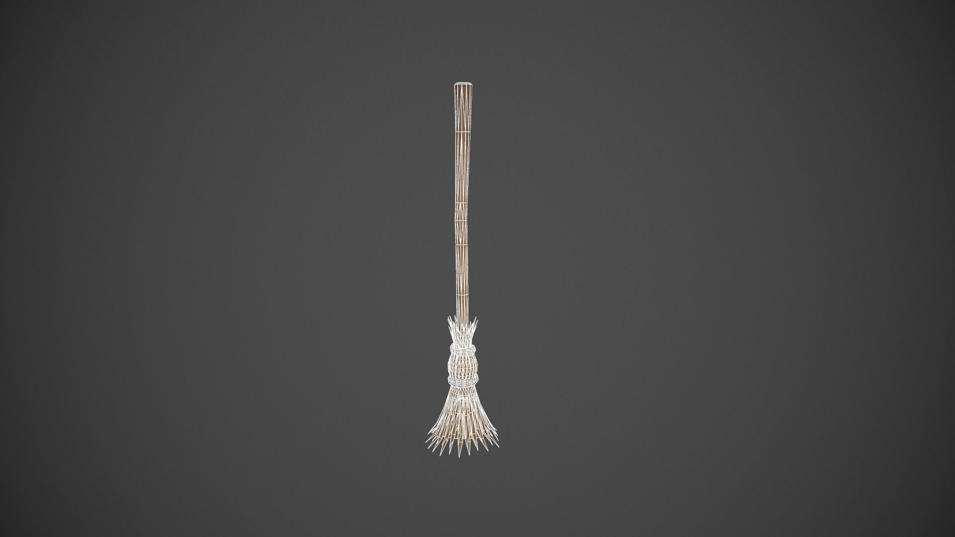 Light Brown Broom Stick - Witches Broom Low-poly 3D model_11