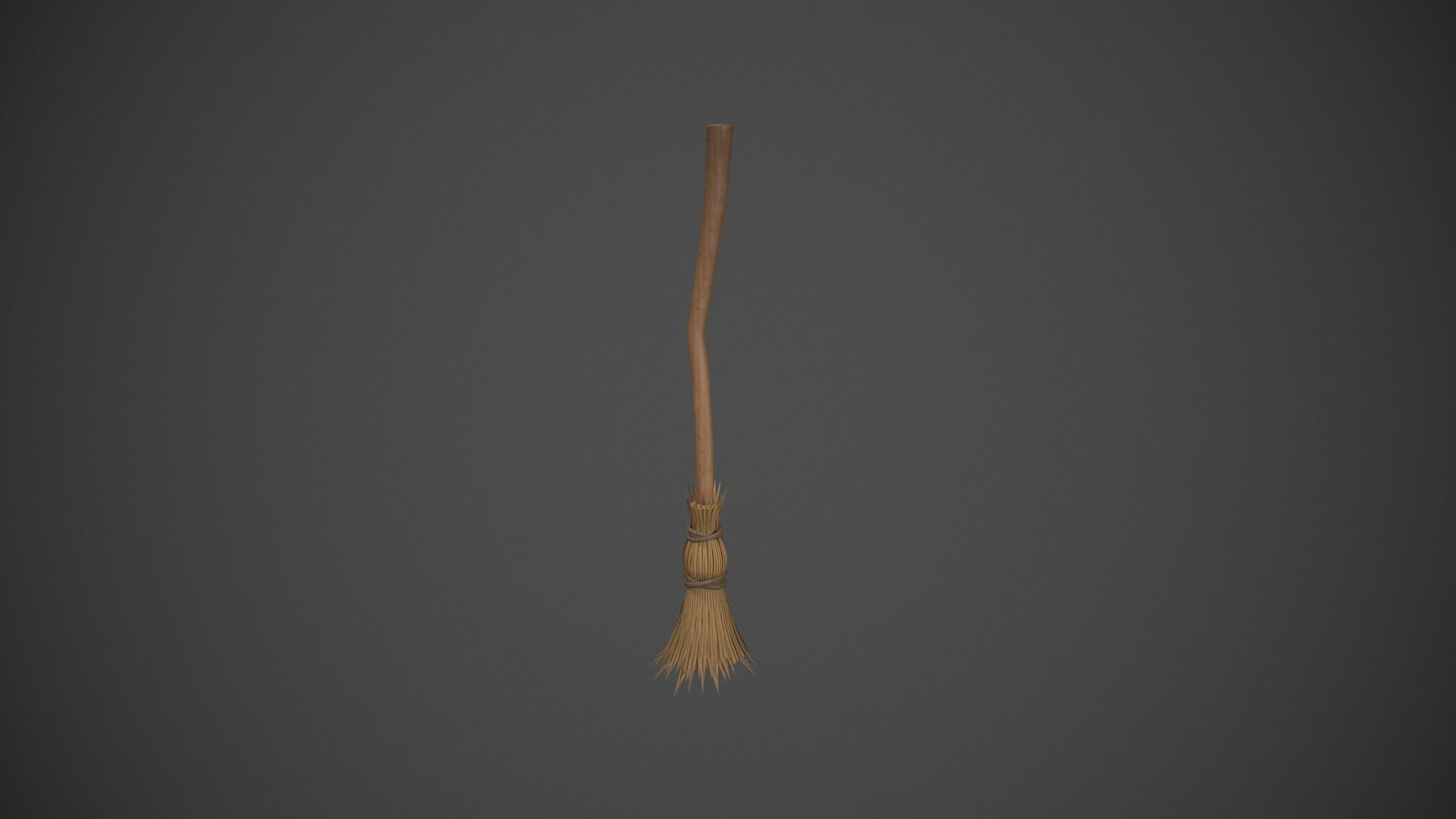 Light Brown Broom Stick - Witches Broom Low-poly 3D model_5