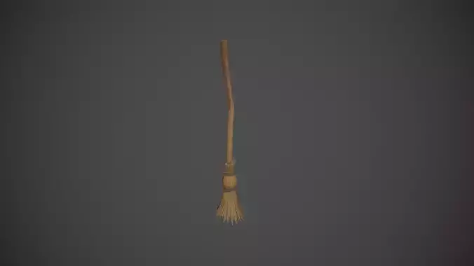 Light Brown Broom Stick - Witches Broom Low-poly 3D model Light Brown Broom Stick - Witches Broom Low-poly 3D model