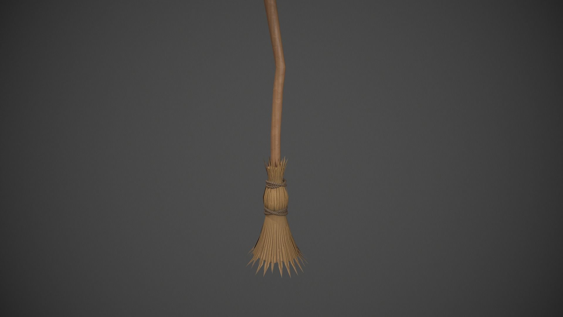 Light Brown Broom Stick - Witches Broom Low-poly 3D model_17
