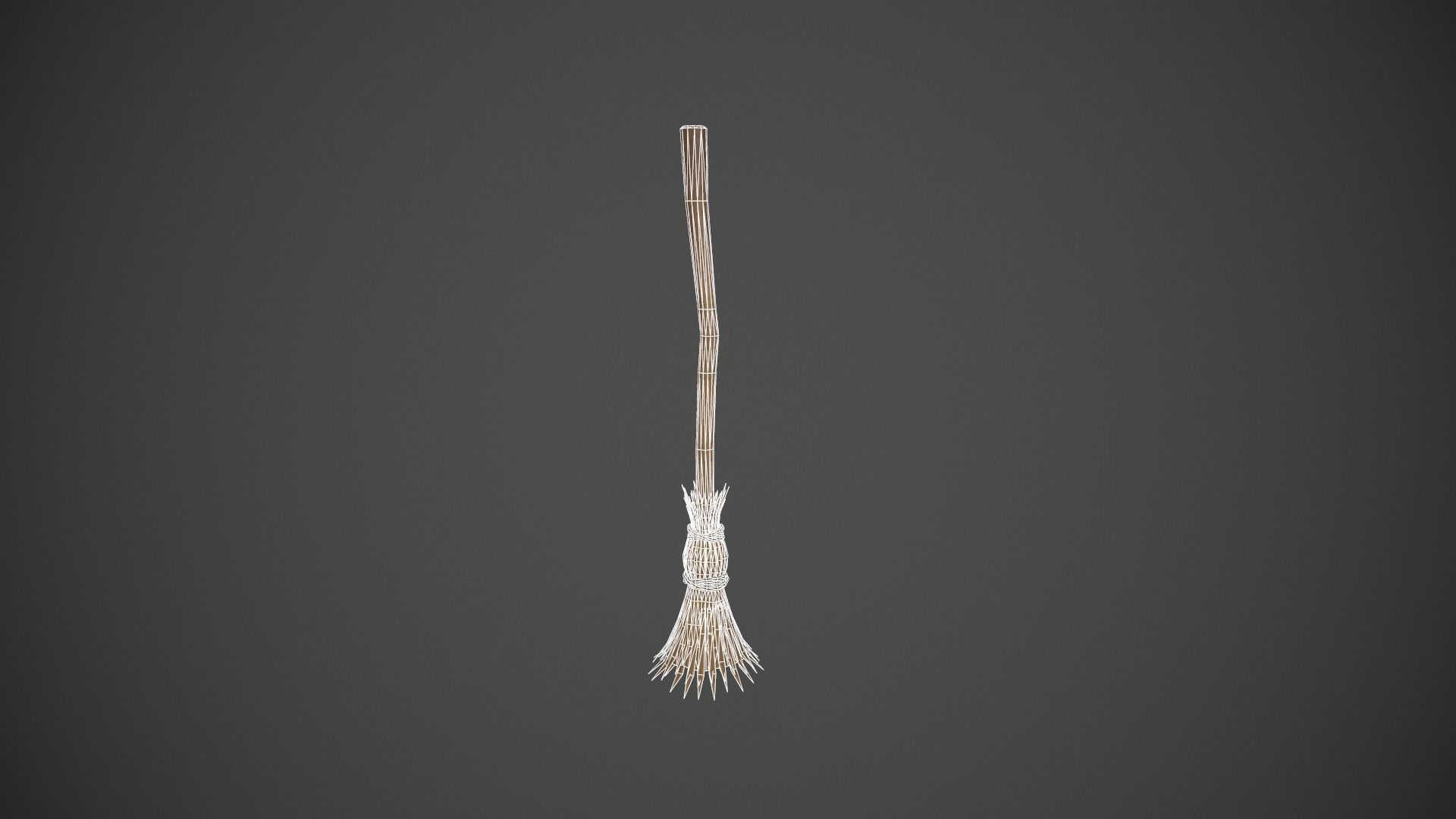 Light Brown Broom Stick - Witches Broom Low-poly 3D model_10