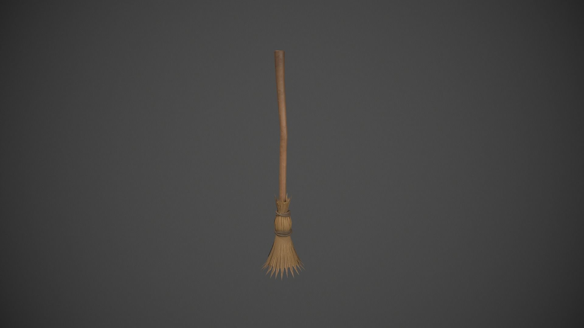 Light Brown Broom Stick - Witches Broom Low-poly 3D model_2