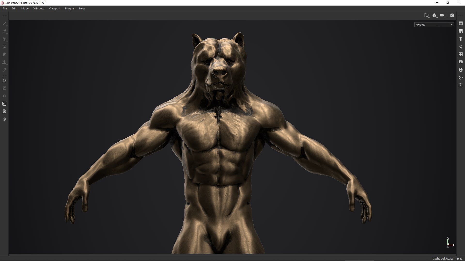 bear man low poly PBR Low-poly 3D model_11