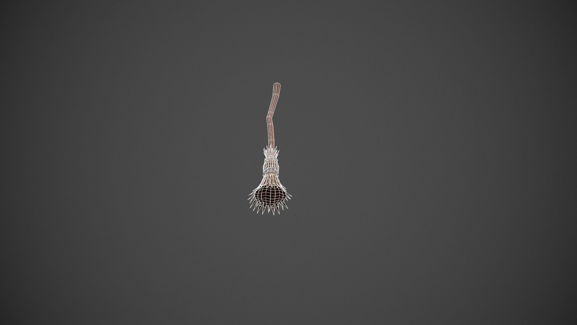 Brown Wooden Broom Stick - Witches Broom Low-poly 3D model_15
