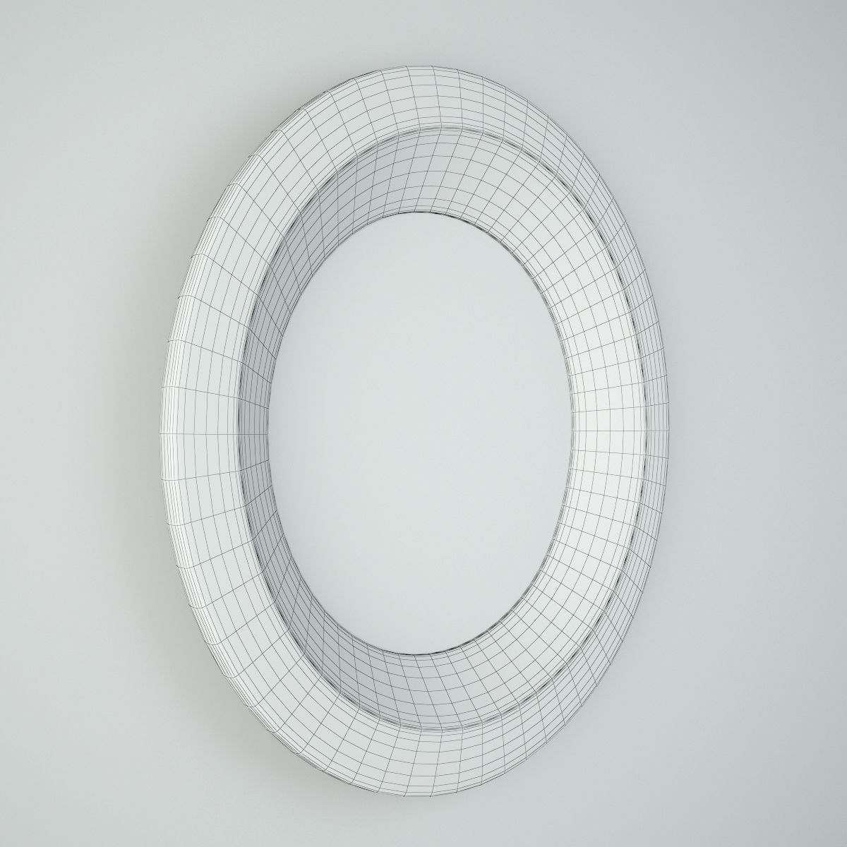 Old Javanese Tambourine Wood Mirror 3D model_4