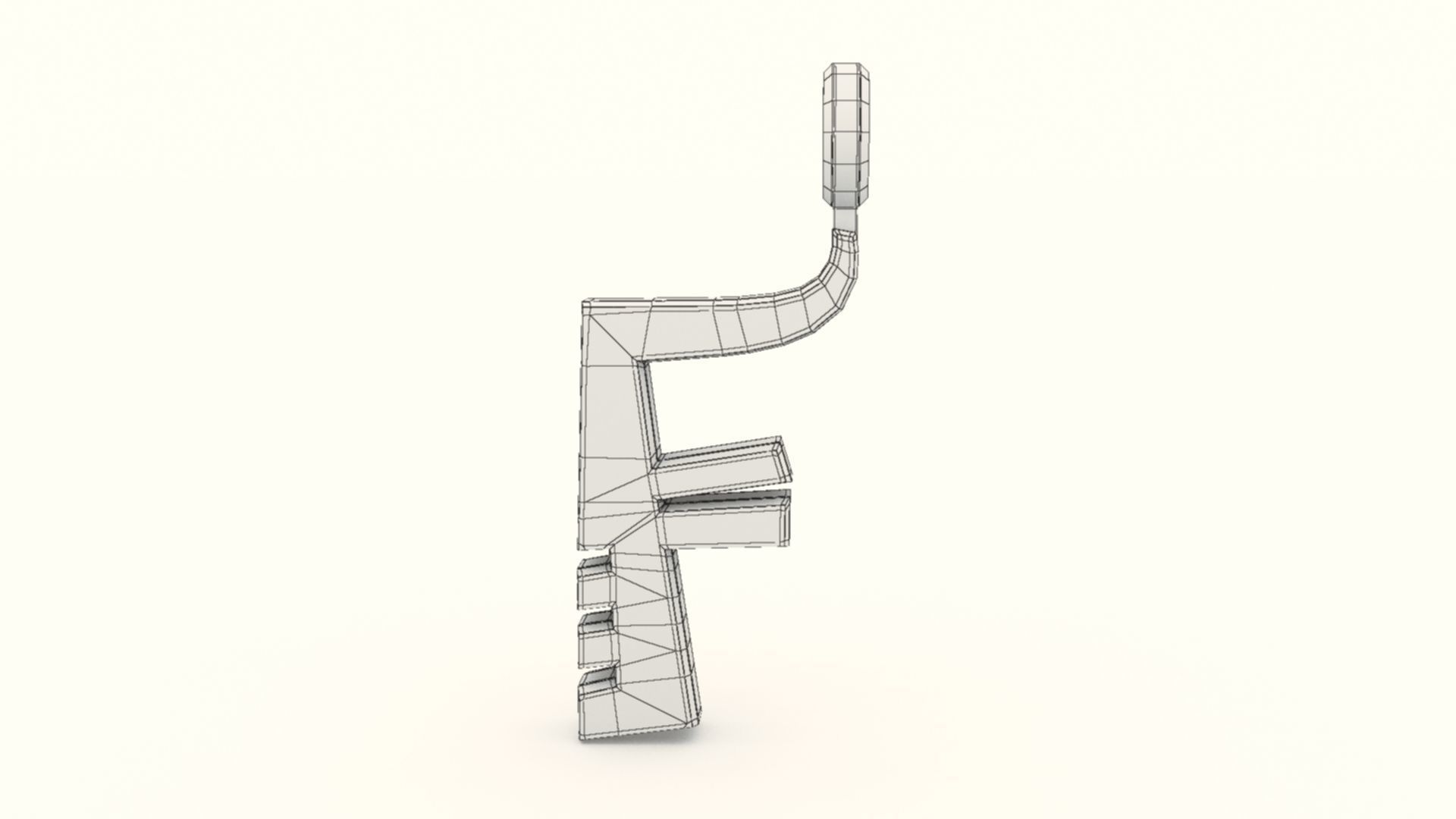 F Letter Pendant Gold 3D print model_9