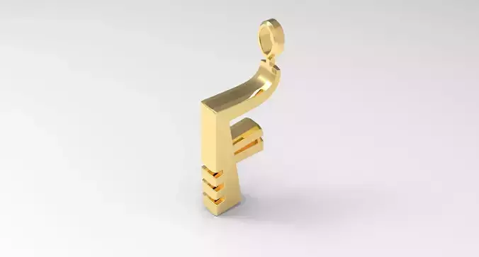 F Letter Pendant Gold 3D print model