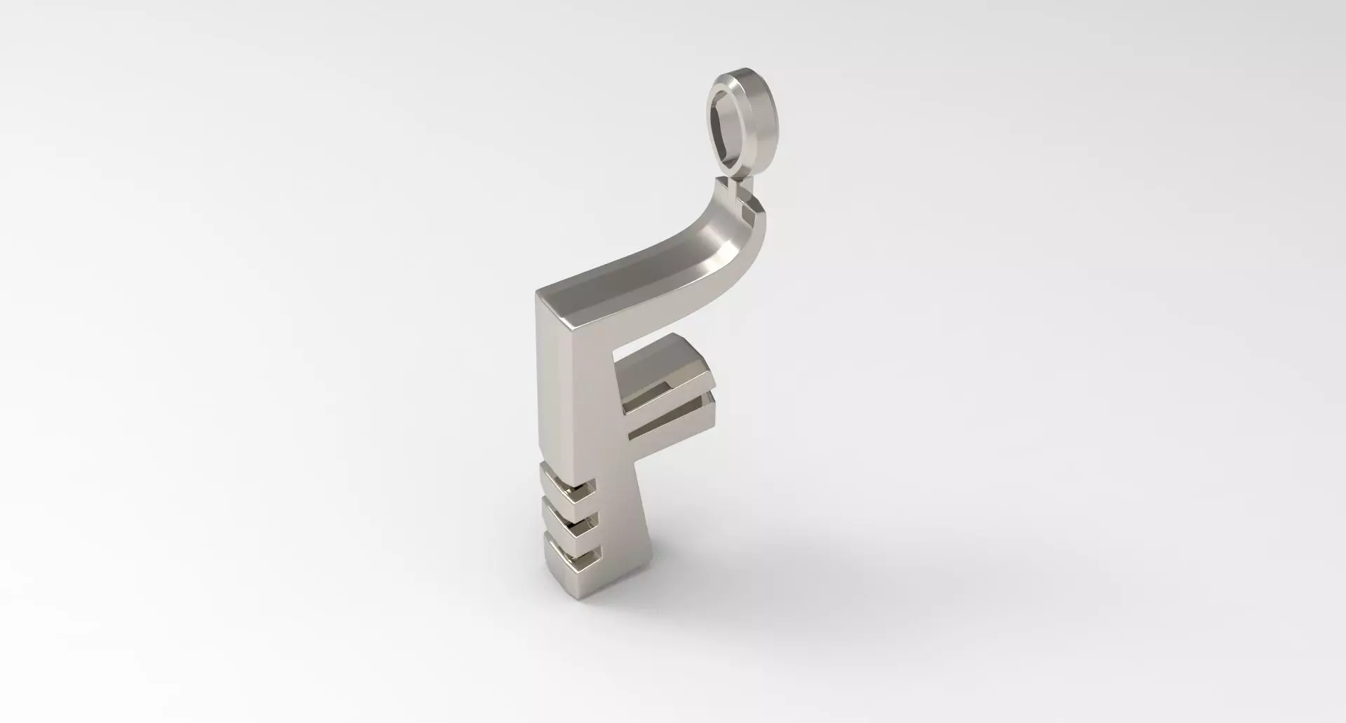F Letter Pendant Platinum 3D print model_0