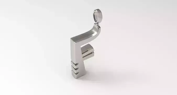 F Letter Pendant Platinum 3D print model