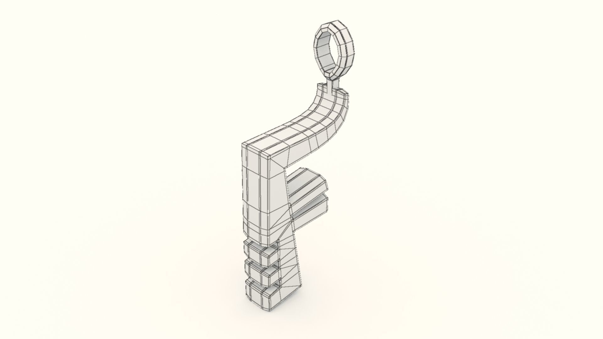 F Letter Pendant Platinum 3D print model_8
